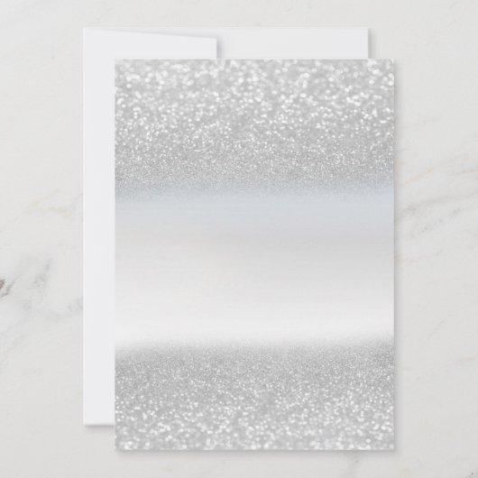 Elegant Silver Glitter Bokeh , Vrijgezellenfeest v Kaart (Achterkant)