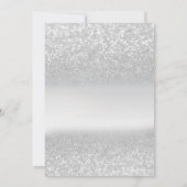 Elegant Silver Glitter Bokeh Wedding Uitnodiging (Achterkant)
