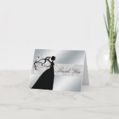 Elegant Silver Glitter Bride Harde dank Bedankkaart (Voorkant)