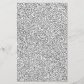 Elegant Silver Glitter Briefpapier (Voorkant)