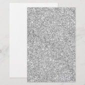 Elegant Silver Glitter Briefpapier (Voorkant / Achterkant)