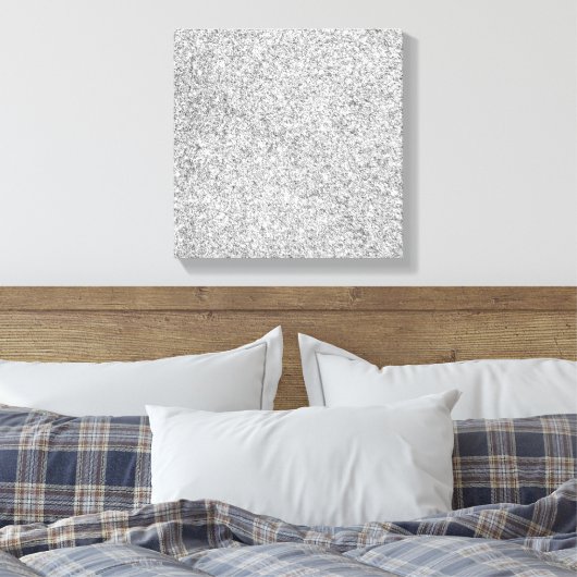 Elegant Silver Glitter Canvas Afdruk (Insitu (Slaapkamer))