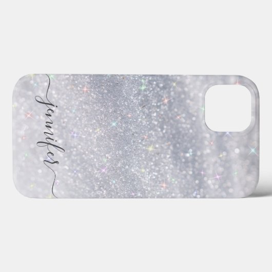 Elegant Silver Glitter Case-Mate iPhone Case (Achterkant (horizontaal))