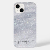 Elegant Silver Glitter Case-Mate iPhone Case (Achterkant)