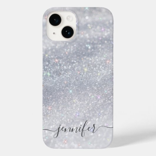 Elegant Silver Glitter Case-Mate iPhone Case (Achterkant)