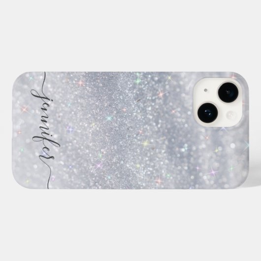 Elegant Silver Glitter Case-Mate iPhone Case (Achterkant (horizontaal))