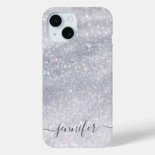 Elegant Silver Glitter iPhone 15 Case