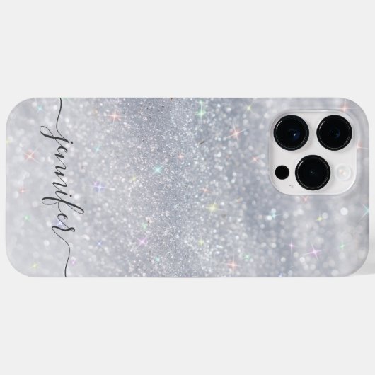 Elegant Silver Glitter Case-Mate iPhone Case (Achterkant (horizontaal))