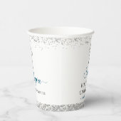 Elegant Silver Glitter Cross First Heilige Communi Papieren Bekers (Rechts)