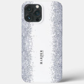 Elegant Silver Glitter Custom Name Case-Mate iPhone Case (Achterkant)