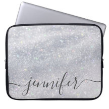 Elegant Silver Glitter Custom Name