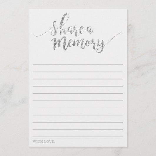 Elegant Silver Glitter Deel een Memory Kaart (Voorkant)