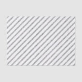 Elegant Silver Glitter Diagonal Stripes Patroon Tissuepapier (Voorkant)