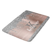Elegant Silver Glitter Driving Roos Gold Metal Badmat (Gekanteld)