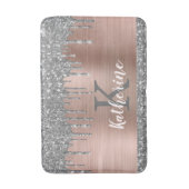 Elegant Silver Glitter Driving Roos Gold Metallic Badmat (Voorkant Verticaal)