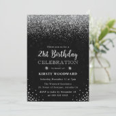 Elegant Silver Glitter en Diamonds 21ste verjaarda Kaart (Staand voorkant)