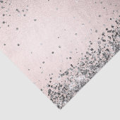 Elegant Silver Glitter Faux Metallic Blush Pink Tissuepapier (Detail)