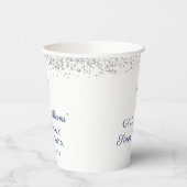 Elegant Silver Glitter First Heilige Communie Papieren Bekers (Links)