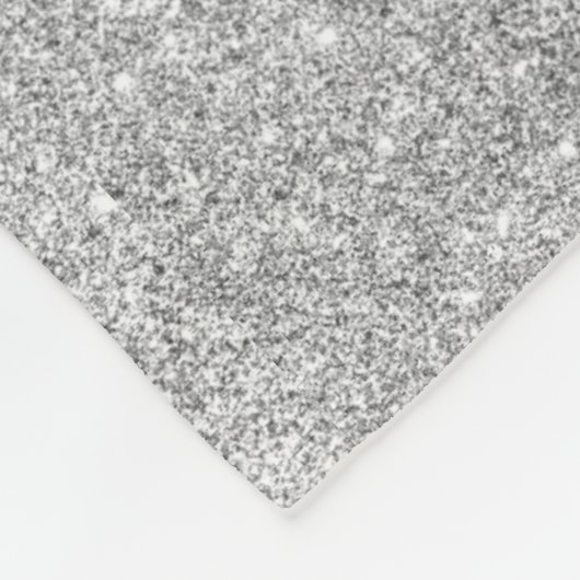 Elegant Silver Glitter Fleece Deken (Hoek)