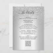 Elegant Silver Glitter Folie All-in-One Weddenscha Kaart (Achterkant)