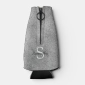 Elegant Silver Glitter Folie Sparkle Monogram Flesjeskoeler (Achterkant)