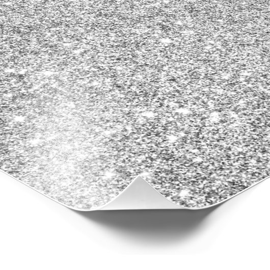 Elegant Silver Glitter Foto Afdruk (Hoek)