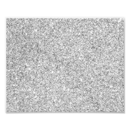 Elegant Silver Glitter Foto Afdruk (Voorkant)