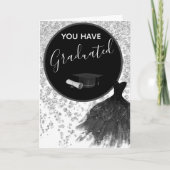 Elegant Silver Glitter Gefeliciteerd Afstuderen Kaart (Voorkant)