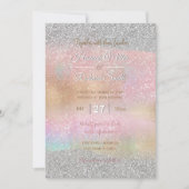 Elegant Silver Glitter Gold Rainbow Abstracte art Kaart (Voorkant)