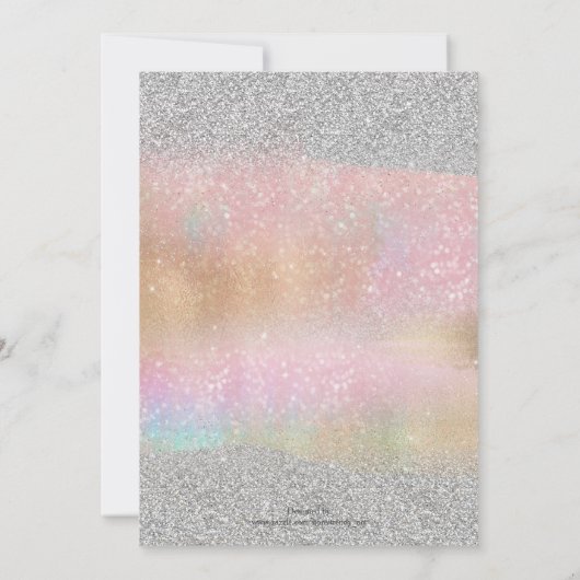 Elegant Silver Glitter Gold Rainbow Abstracte art Kaart (Achterkant)