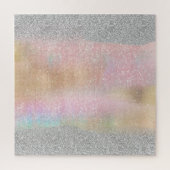 Elegant Silver Glitter Gold Rainbow Abstracte art Legpuzzel (Verticaal)
