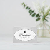 Elegant Silver Glitter Gradient Circle Lijst Visitekaartje (Staand voorkant)