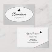 Elegant Silver Glitter Gradient Circle Lijst Visitekaartje (Voorkant / Achterkant)