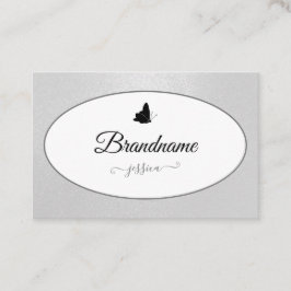 Elegant Silver Glitter Gradient Circle Lijst Visitekaartje