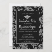 Elegant Silver Glitter Gradup, Swirls Kaart (Voorkant)
