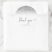 Elegant Silver Glitter Hartelijk dank Ronde Sticker (Tas)