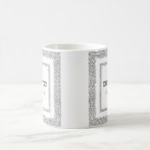 Elegant Silver Glitter Hebrew Shabbat Shalom Koffiemok (Center)