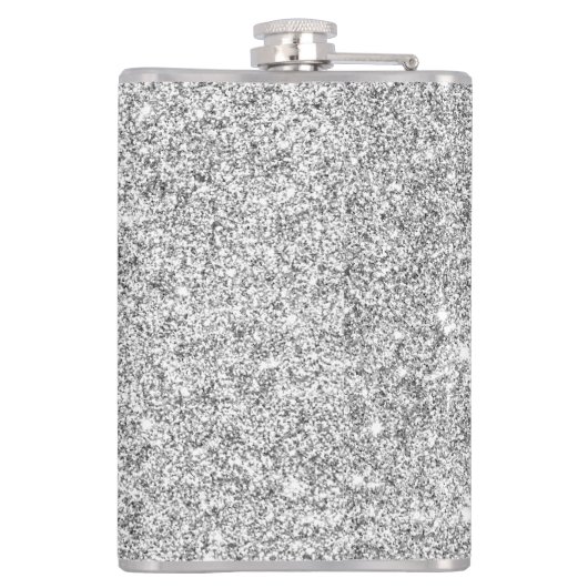 Elegant Silver Glitter Heupfles (Achterkant)