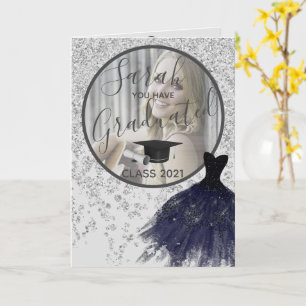 Elegant Silver Glitter Je hebt foto gestudeerd Kaart