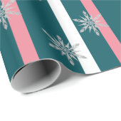 Elegant Silver Glitter-kerstboomschilderpatroon Cadeaupapier (Rol Hoek)