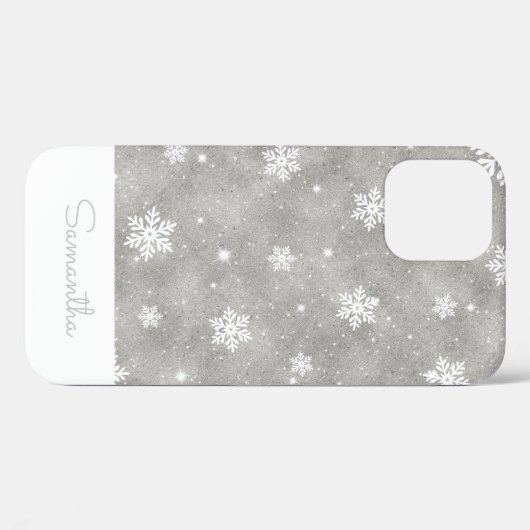 Elegant Silver Glitter-kerstboomschilderpatroon Case-Mate iPhone Case (Achterkant (horizontaal))