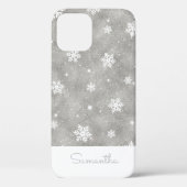 Elegant Silver Glitter-kerstboomschilderpatroon Case-Mate iPhone Case (Achterkant)