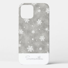 Elegant Silver Glitter-kerstboomschilderpatroon Case-Mate iPhone Case