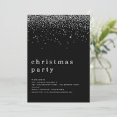 Elegant Silver Glitter-kerstfeest Black Kaart (Staand voorkant)