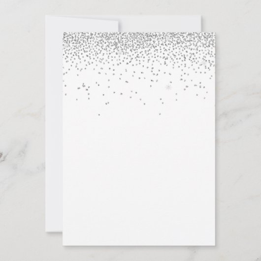 Elegant Silver Glitter-kerstfeest Kaart (Achterkant)