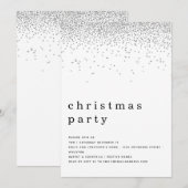 Elegant Silver Glitter-kerstfeest Kaart (Voorkant / Achterkant)