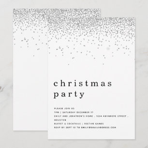 Elegant Silver Glitter-kerstfeest Kaart