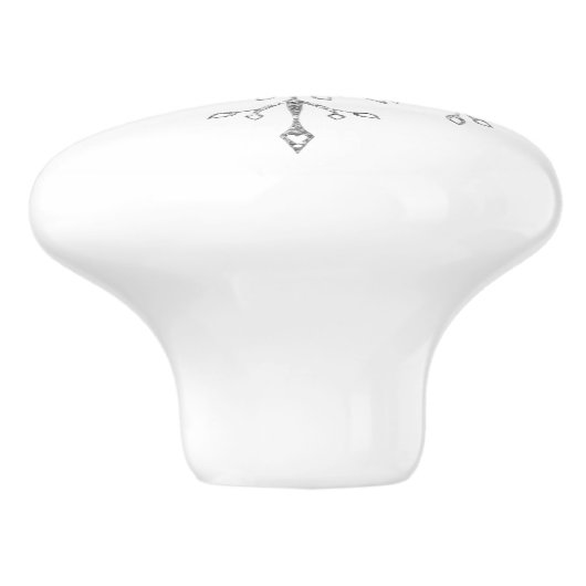 Elegant Silver Glitter Kerstfeestdag Snowflake Keramische Knop (Zijkant)