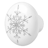 Elegant Silver Glitter Kerstfeestdag Snowflake Keramische Knop (Rechts)