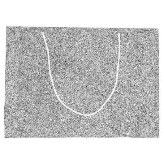 Elegant Silver Glitter Large Cadeautasje (Achterkant)